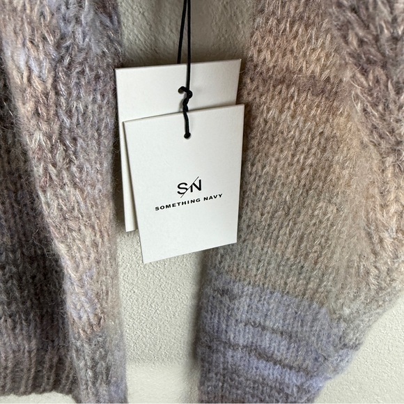 Something Navy Striped Wool Blend Sweater XS - Picture 7 of 8